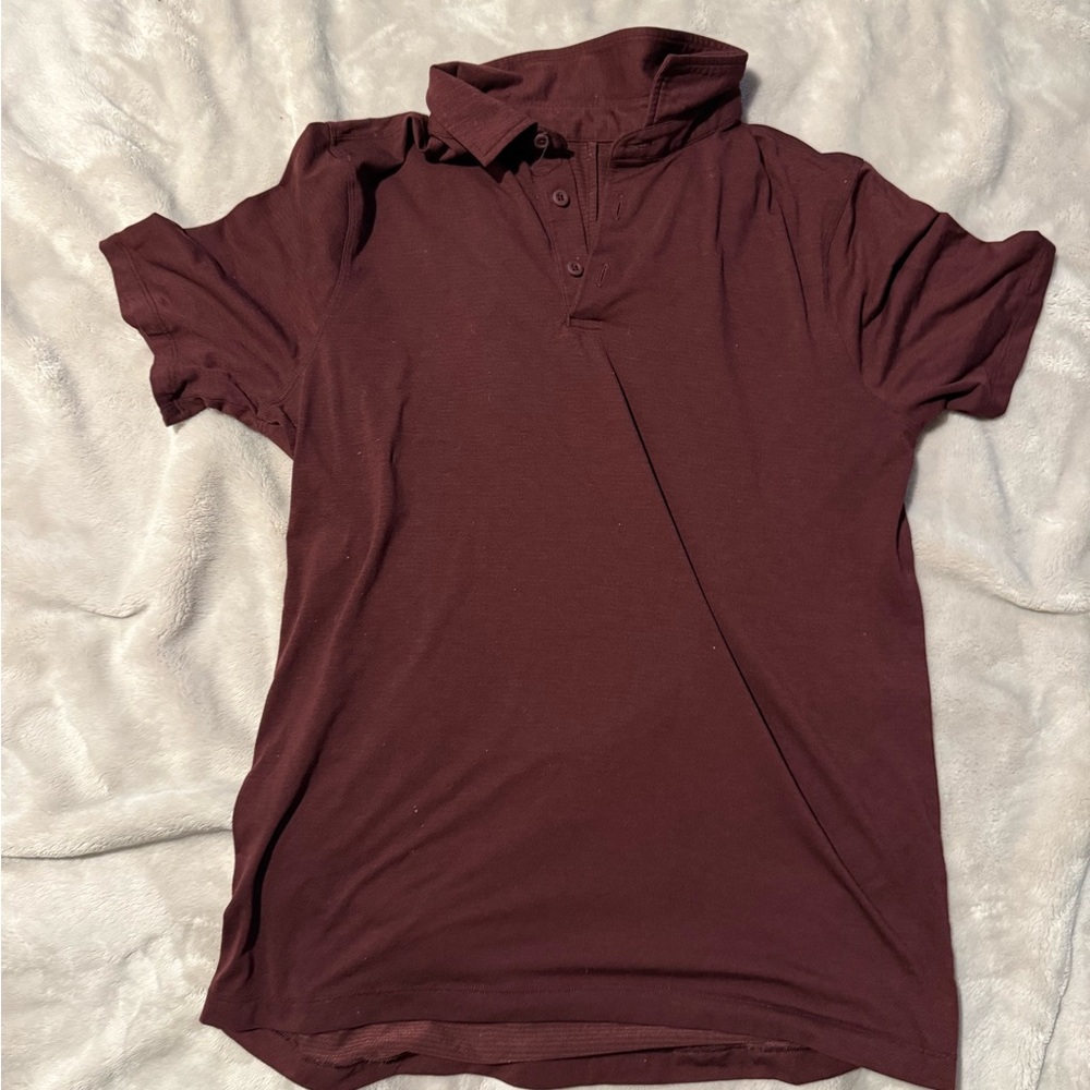 Lulu Lemon Men's Burgundy Polo Shirt